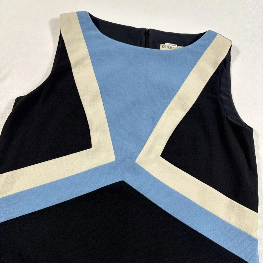 EMILIO PUCCI Top Women US 12 Multi Sleeveless Wool Blend Made in Italy Stretch - Picture 4 of 10